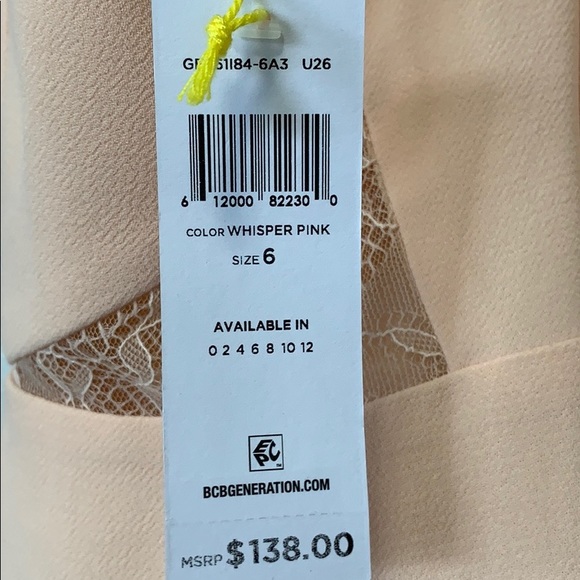 BCBG A-Line whisper pink dress new w/tag - Picture 5 of 6
